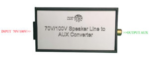 70V / 100V Speaker Line to AUX Signal Level Converter