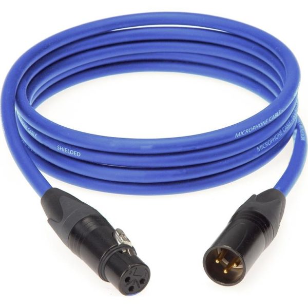 NAT Shielded Balanced Signal Mic cable Blue – XLR Male Black – XLR Female Black.