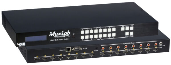 Muxlab HDMI 8×8 Matrix Switch, 4K/60